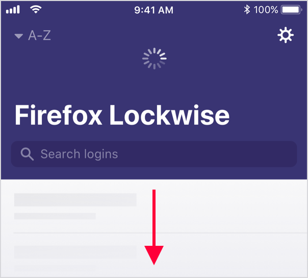Pull to Refresh in Firefox Lockwise for iOS