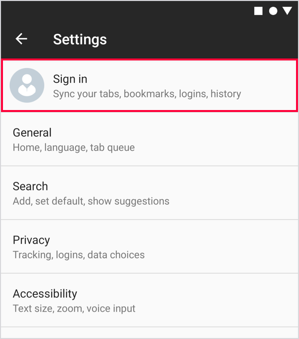 Enable Sync on Android