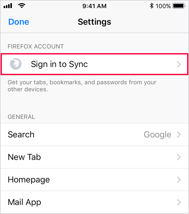 Enable Sync on iOS