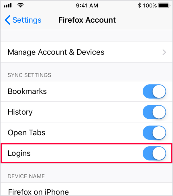 Enable Sync on iOS